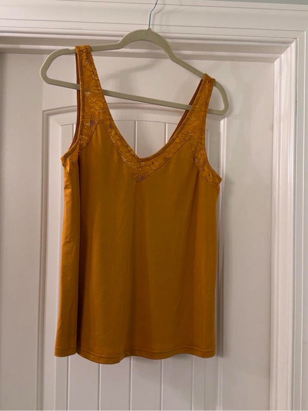 Daytrip Golden Mustard Lace-Trim V-Neck Camisole